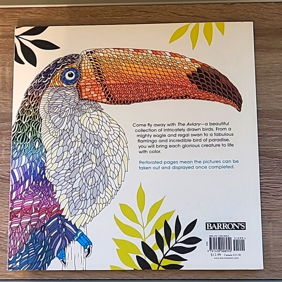 The Aviary Bird Portraits To Color, 32 pages, NEW - Picture 10 of 13